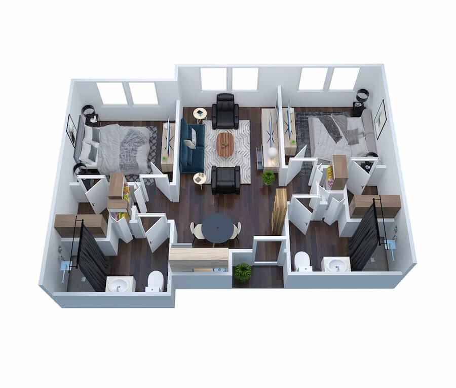RVP ESTATE Two Bedroom Portage - floor plan